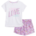 thumbnail image 1 of RBX Girls' Active Shorts Set - 2 Piece Short Sleeve T-Shirt and Athletic Mesh Shorts - Activewear Set for Girls (Size: 7-12), 1 of 7