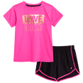 thumbnail image 1 of RBX Girls' Active Shorts Set - 2 Piece Short Sleeve T-Shirt and Athletic Mesh Shorts - Activewear Set for Girls (Size: 4-12), 1 of 7