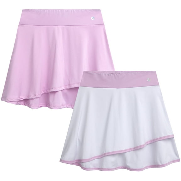 RBX Girls' Active Skirt - 2 Pack Pleated Athletic Performance Scooter Skort (7-16)