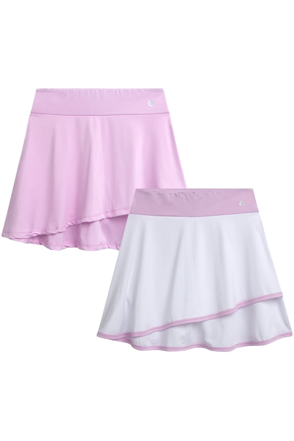 Girls' Active Skirt - 2 Pack Pleated Athletic Performance Scooter Skort (7-16)