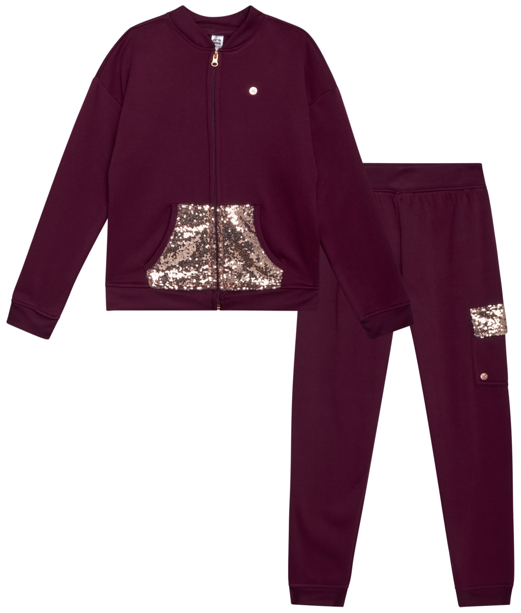 RBX Girls' Active Sweatsuit Set Piece Fleece Hoodie Sweatshirt