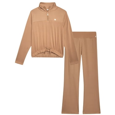 RBX Girls Activewear Set - 2 Piece Hoodie or Quarter Zip Top and Flare Leggings for Girls (7-12)