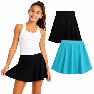 RBX Girls Athletic Skorts Performance Scooter Skirt for Girls with Shorts Underneath 2 Pack
