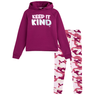 RBX Girls' Legging Set - 2 Piece Fleece Pullover Hoodie Sweatshirt and Active Leggings Set (Size: 7-12)
