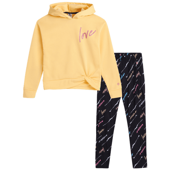 RBX Girls' Legging Set - 2 Piece Fleece Pullover Hoodie Sweatshirt and Active Leggings Set (Size: 7-12)