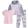 thumbnail image 1 of RBX Girls Pants Set - Soft Fleece Pullover Hoodie, Graphic Tee and Leggings 3 Piece Outfit Set, 1 of 7