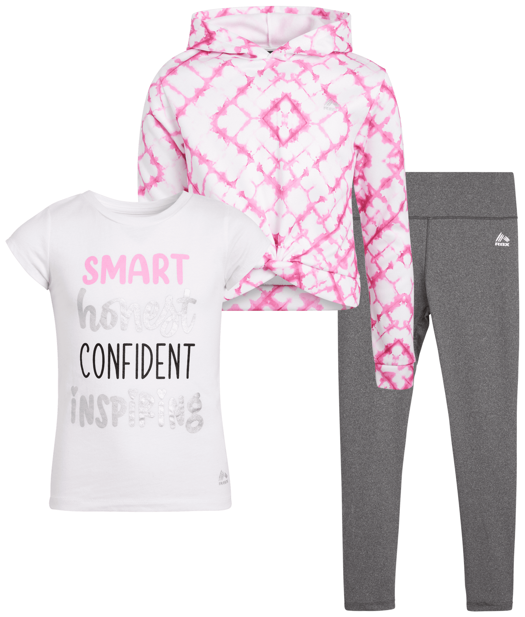 RBX Girls' Legging Set - 3 Piece Hoodie