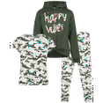 thumbnail image 1 of RBX Girls Pants Set - 3 Piece Soft Fleece Pullover Hoodie Graphic Tees and Leggings for Girls, 1 of 7