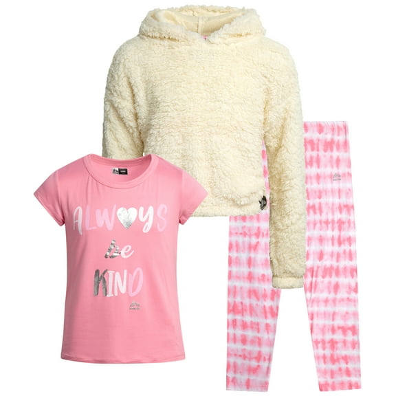 RBX Girls Legging Set - 3 Piece Pullover Hoodie Short Sleeve Tees and Legging Pants Set (7-16)