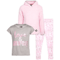 thumbnail image 1 of RBX Girls Leggings Set Sherpa Pullover Hoodie Short Sleeve Shirt & Legging Pants 3 Piece Set, 1 of 7