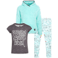 thumbnail image 1 of RBX Girls Legging Set - 3 Piece Pullover Hoodie Short Sleeve Tees and Legging Pants Set (7-16), 1 of 7