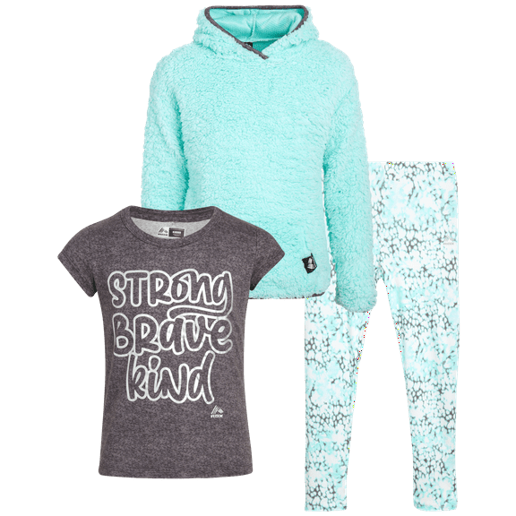 RBX Girls' Legging Set - 3 Piece Hoodie Sweatshirt, T-Shirt, and Leggings (Size: 7-16)