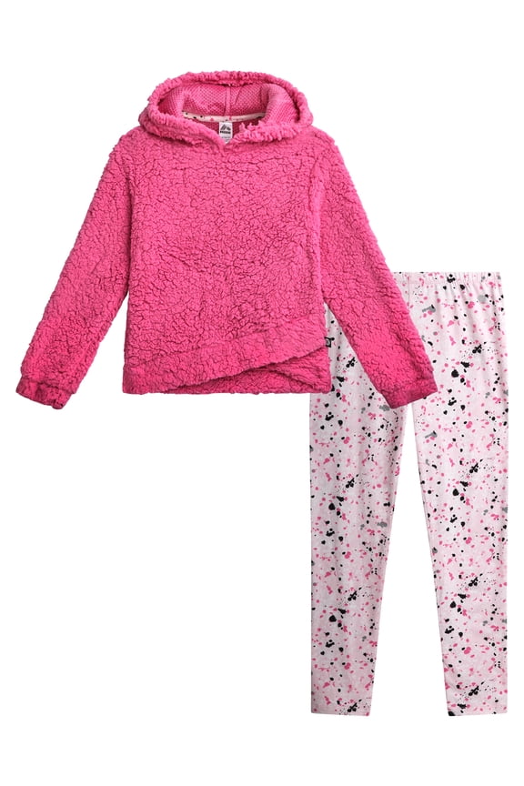 Girls' Legging Set - Quarter Zip Sherpa Pullover Sweatshirt and Yoga Pants (Size: 7-16)