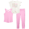 thumbnail image 1 of RBX Girls' Pants Set - 3 Piece Short Sleeve Performance T-Shirt, Tank Top, and Capri Leggings (7-12), 1 of 7