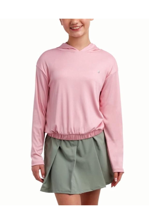 Girls Active Skirt Set - 2 Piece Active Skort and Ribbed Girls Hoodie Sweatshirt Outfits Set (7-12)