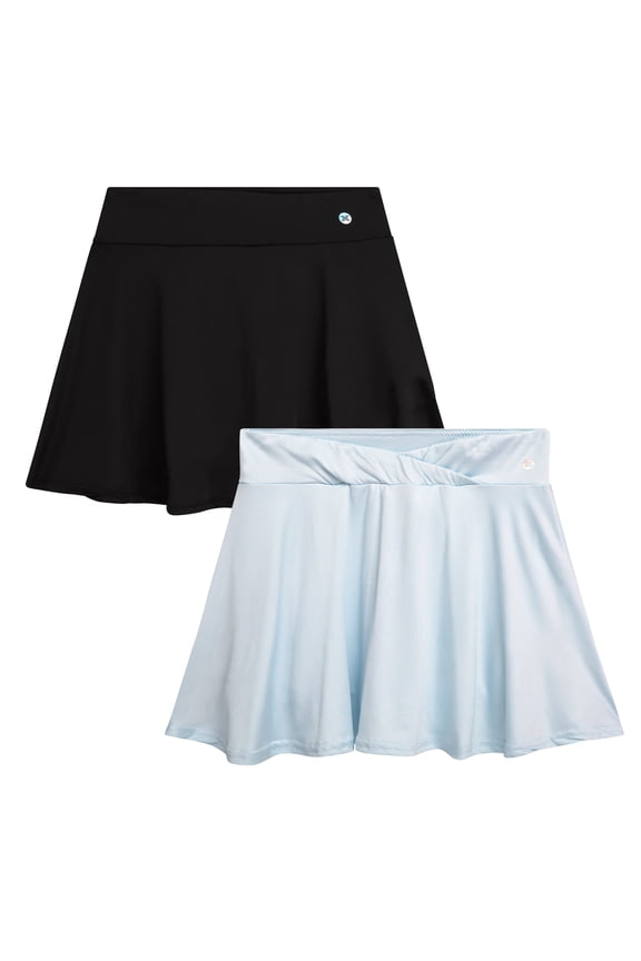 Girls Skorts - 2 Pack Pleated Scooter Skort Tennis Golf Skirt with Bike Short Lining (7-16)