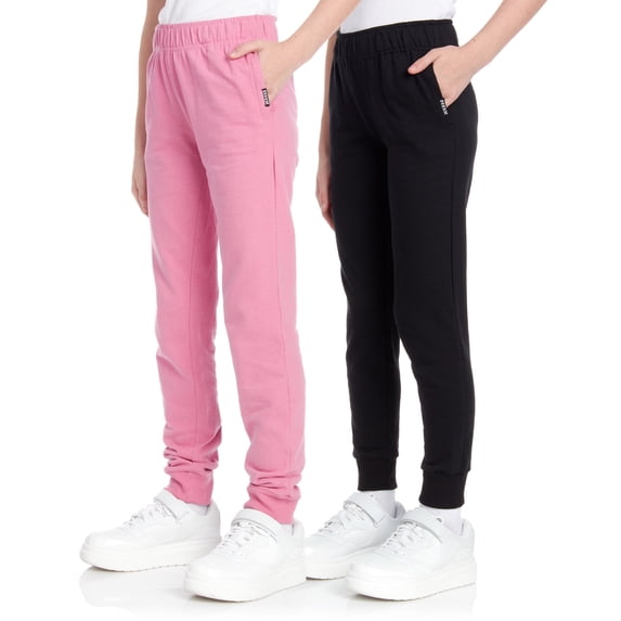 RBX Girls' Sweatpants - 2 Pack Active Fleece Joggers (Size: 4-16)