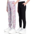 thumbnail image 1 of RBX Girls Sweatpants Soft Athletic Fleece Wide Leg Jogger Sweatpants for Girls 2 Pack, 1 of 7