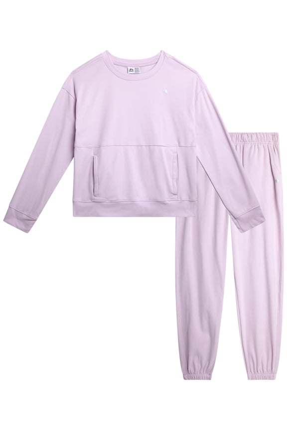 Girls Sweatpants Set - 2 Piece Brushed Knit Girls Sweatshirt and Sweatpants Sweatsuit Set (7-12)