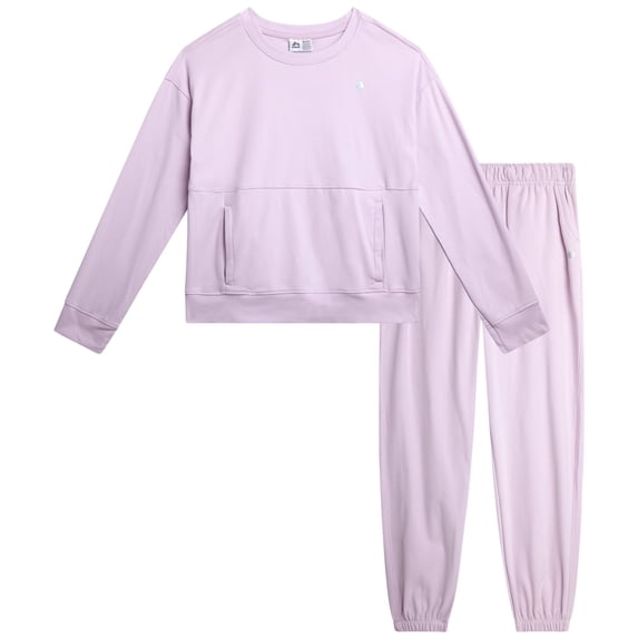 RBX Girls Pants Set - Lightweight Crewneck Sweatshirt and Girls Joggers 2 Piece Activewear Set