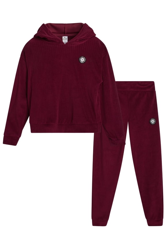 Girls Sweatsuit Set - 2 Piece Velour Tracksuit Pullover Hoodie Sweatshirt and Jogger Sweatpants