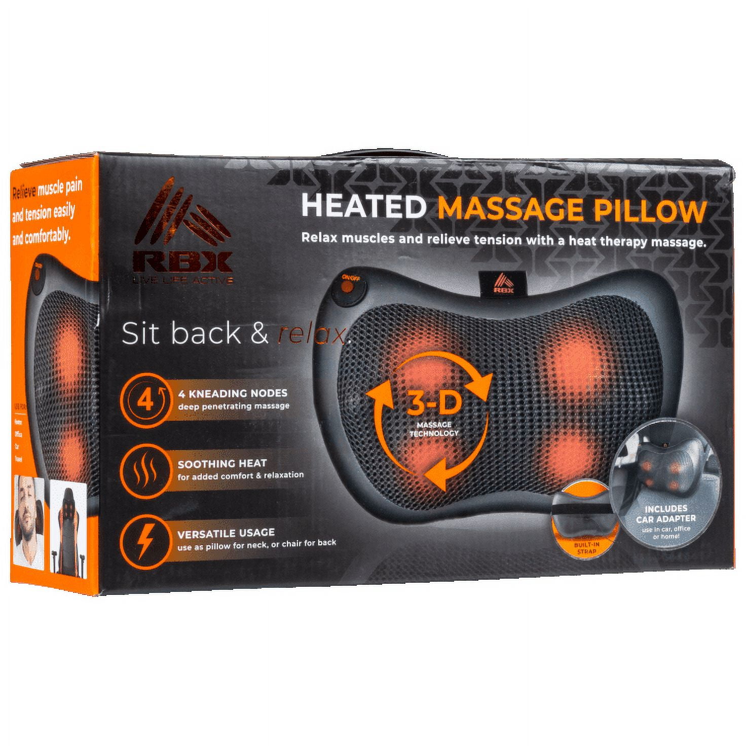 RBX Heated Shiatsu Massage Pillow