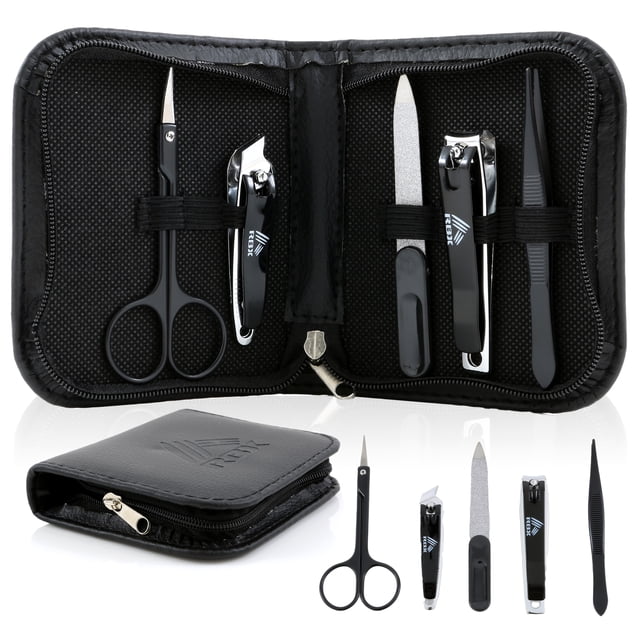 RBX Men's Nail Grooming Kit 5 Piece Travel Size Nail Clipper Set with