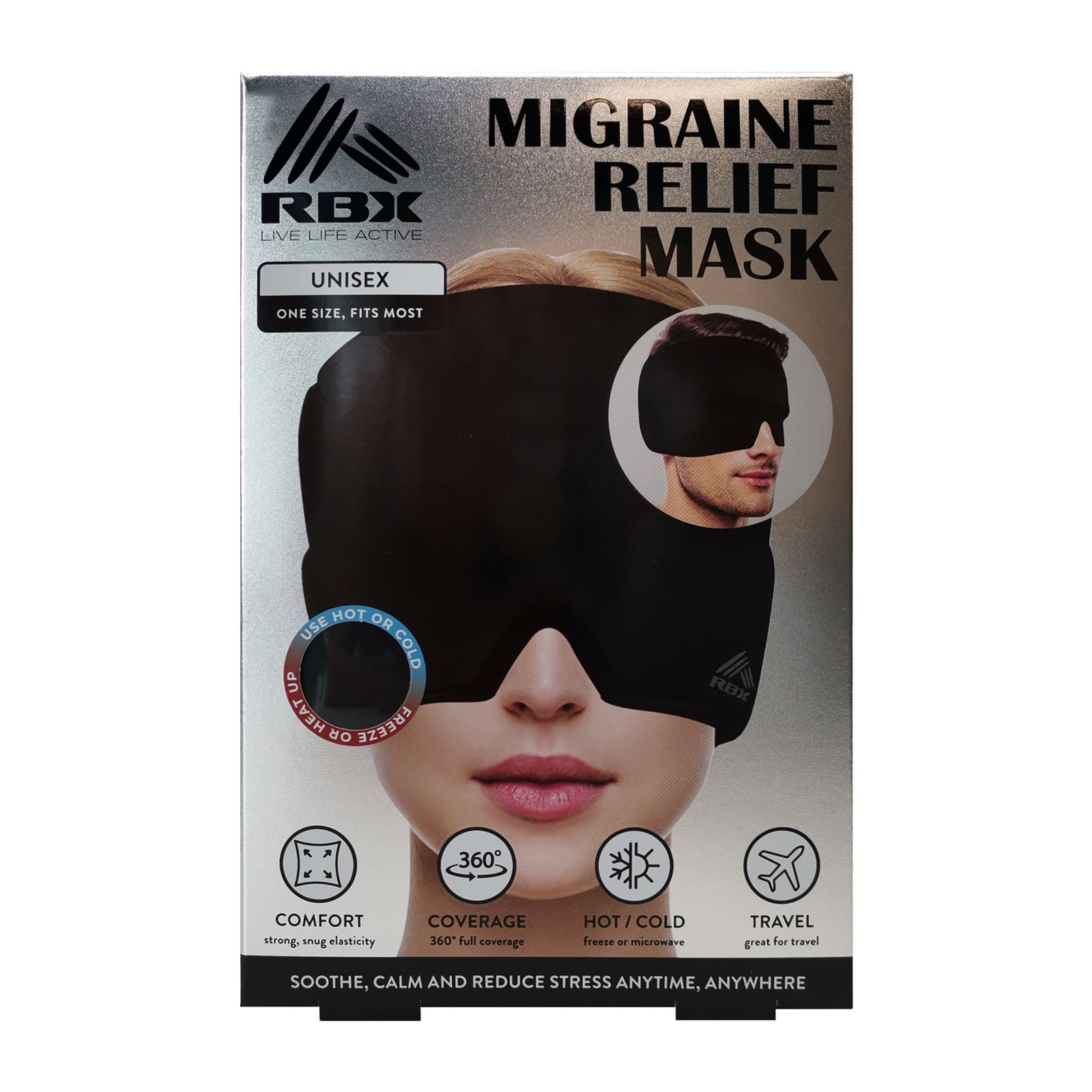 RENOGCELL リトックマスク RBX Migraine Facial Mask, Hot or Cold - Walmart Business Supplies