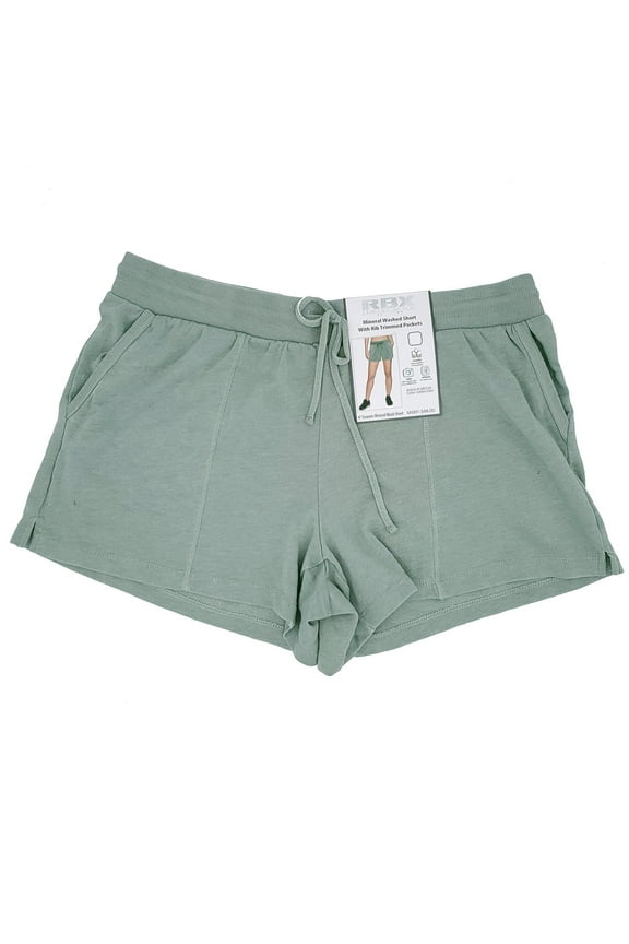 Mineral Washed Short with Rib Trimmed Pockets Celedon Green Medium