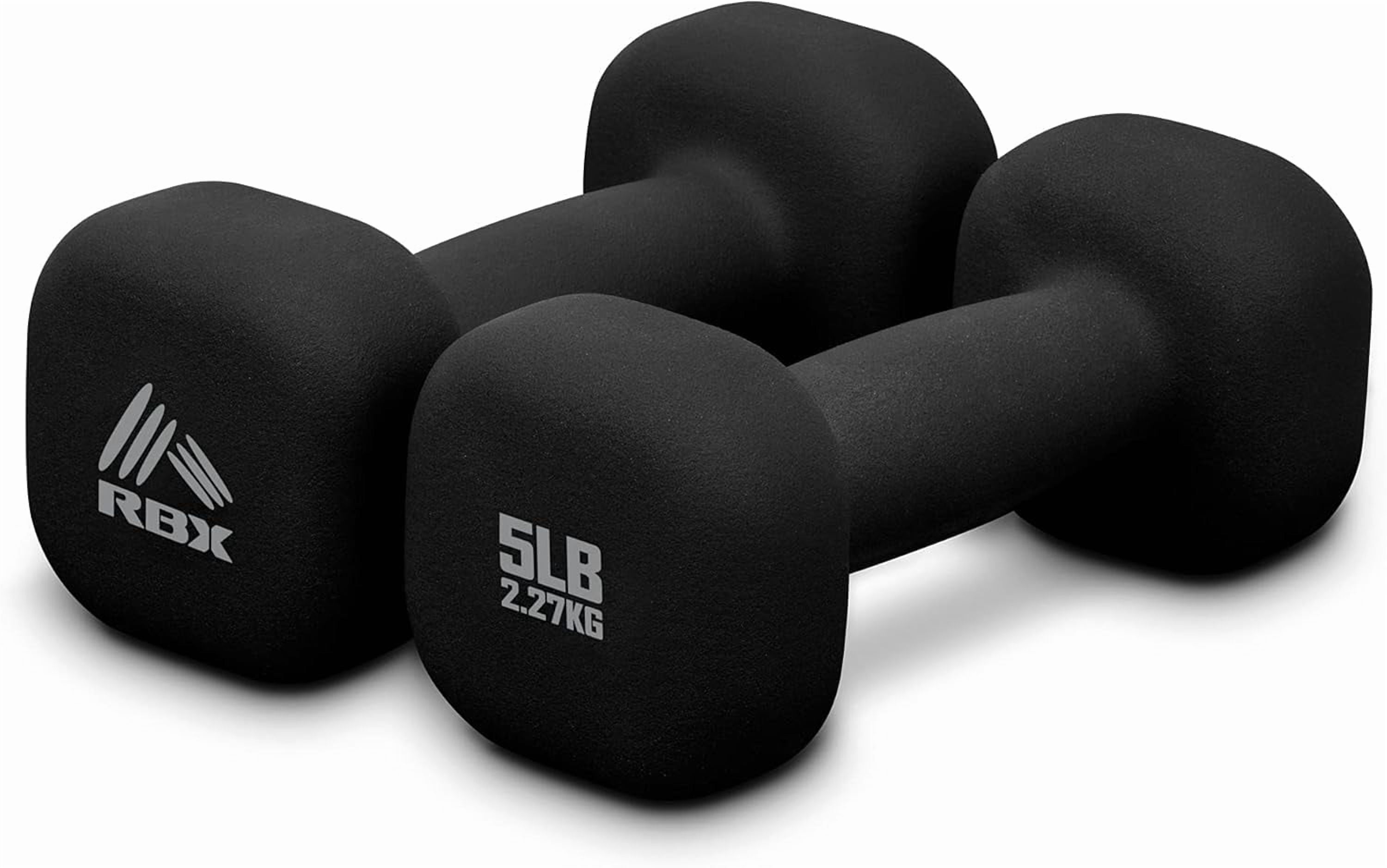 RBX Neoprene Dumbbell Set, Non-Slip Grip Arm Weights for Strength Training and Home Workouts
