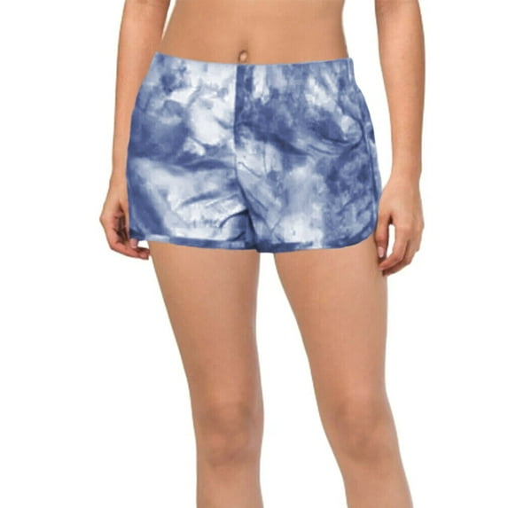 RBX Women's Microfiber Moisture Wicking Built-In Briefs Running Active Shorts (Blue, L)