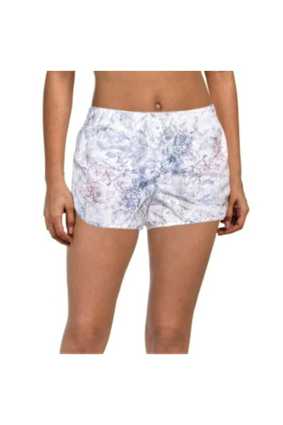 Women's Microfiber Moisture Wicking Built-In Briefs Running Active Shorts (White, M)