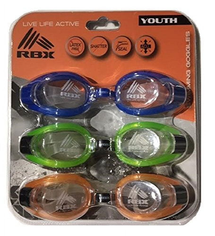 RBX Youth Green Anti-Fog Lens Swimming Goggles