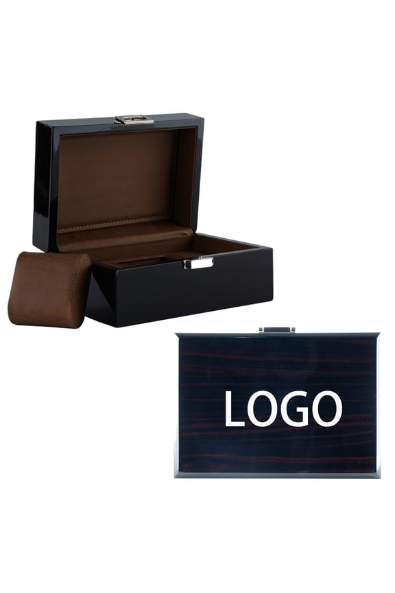 Grain Lining Wooden Watch Box Personalized Gift - Durable Single Slot Case, Free Engraving