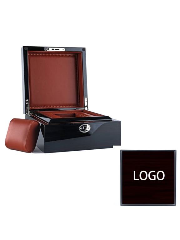Luxury Wooden Watch Case Personalized Watch Box custom Free Logo Durable Single Slot Watch Storage Case for Men and Women