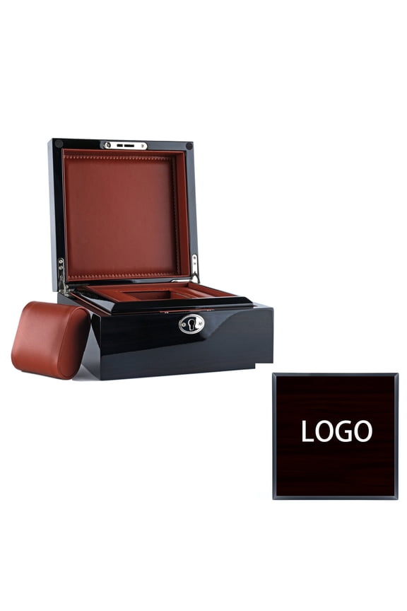 Luxury Wooden Watch Case Personalized Watch Box custom Free Logo Durable Single Slot Watch Storage Case for Men and Women
