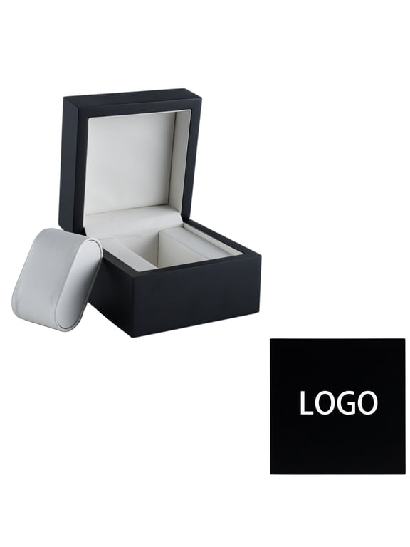 Solid Wood Watch Storage Box - Custom Logo Engraved, Durable Single Slot Case for Men/Women