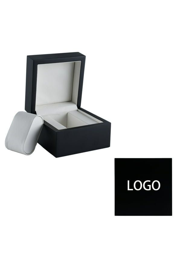 Solid Wood Watch Storage Box - Custom Logo Engraved, Durable Single Slot Case for Men/Women