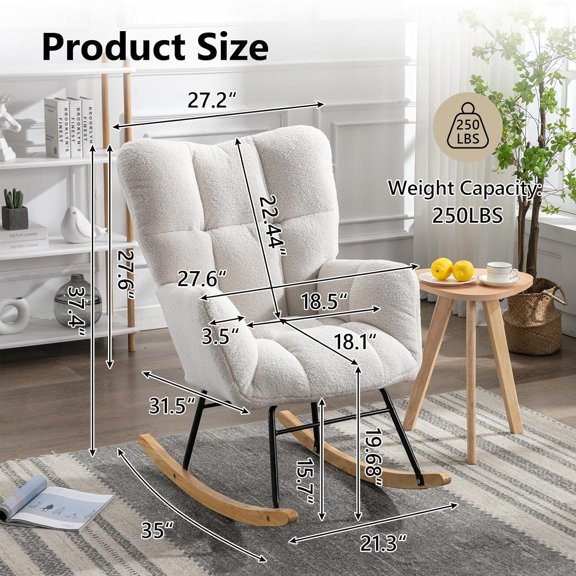 RC-01 Ivory Teddy Rocking Chair