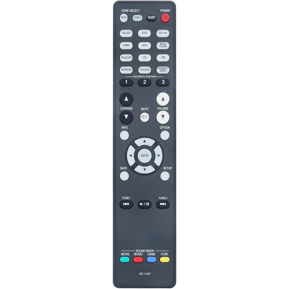 RC-1167 Replace Remote Control Applicable for Denon AV Receiver AVR-2113 AVR-2113CI AVR-1913 AVR-2313CI AVR-2313 AVR2113