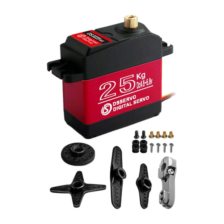 RC 25kg Digital Servo Brushless Gear Servo Motors High Speed Servo for 1 8 1 10 1 12 RC Car Trucks Vehicles RC Robot Replacement Parts 180Degree Walmart