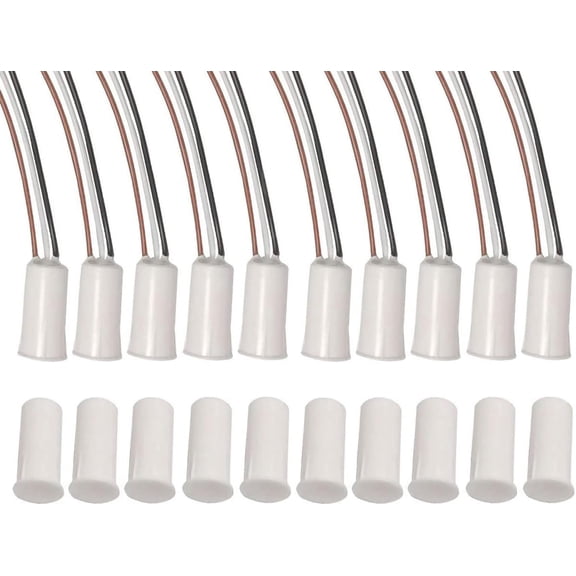 RC-33 NC/NO Magnetic Reed Switch Recessed Wired Door Window Alarm, Magneti Door Switch, Contact Sensor, for Home Security and Burglar Alarm Systems, Sets of 10, White