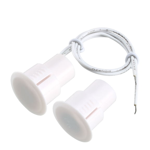 Uxcell RC-36 NO Recessed Wired Security Window Door Contact Sensor Alarm Magnetic Reed Switch White