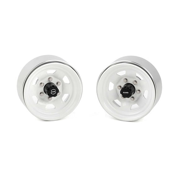 RC 4WD Z-W0066 Stamped Steel 1.7 Beadlock SR5 Wheels (White/Black)