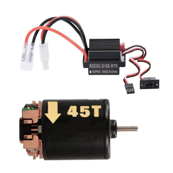 RC 540 45T Brushed Motor & 320 Waterproof ESC RC Electronic Speed Controller Short Wire for RC Remote Controlled Vehicle
