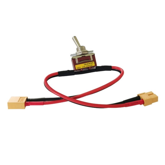 RC Aircraft Model for XT90 T-Type Power for Toggle Switch 15A 250VAC High Current Switch with for Amass Connector for ESC Parts Drone/Car Marine Motor Control Black Red(XT-60)