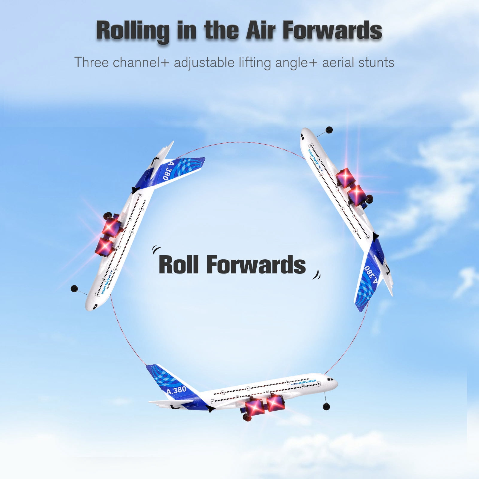 RC Airplane 2.4G Three Channel 360 Degree Roll Remote Control Flying Aircraft for Beginner