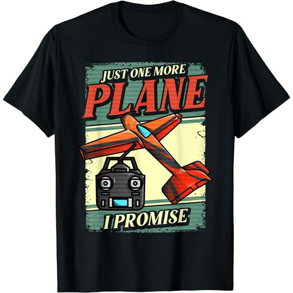 RC Airplane Hobby Funny Gift T-Shirt Black Small