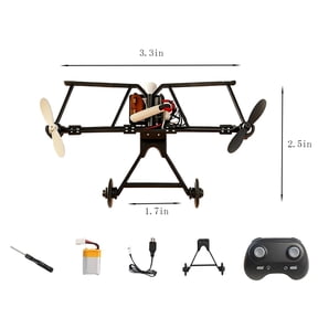 RC Airplane Kit, DIY Paper Airplane Electric Remote Control Plane with Dual Propellers and Gyro Stabilizer, DIY Micro Fixed Wing Drone Kit - Not Include Paper Airplane