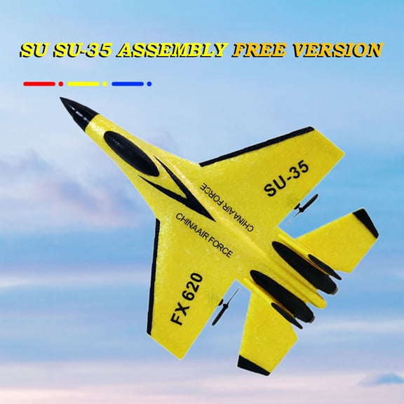 RC Airplane SU-35 Fighter Jet Remote Control Glider Fixed Wing Foam Aircraft Model Toy Plane with 2.4GHz Transmitter Rechargeable Battery for Outdoor Flying Hobbyist Beginner